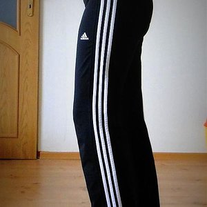 Adidas womens black long pants side
