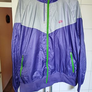 Shiny Nylon Nike Windrunner / Windbreaker Purple  - Gray - Light Blue.