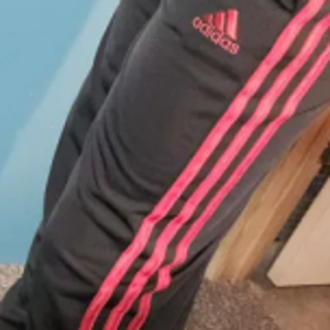 black and red adidas pants