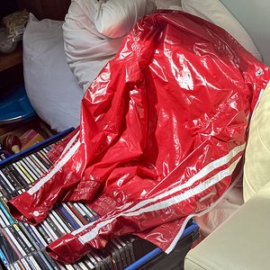 Custom made shiny red jacket