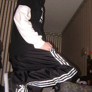 Black Adidas Pants with White Stripes