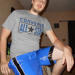 Shiny Blue Nylon Shorts 1