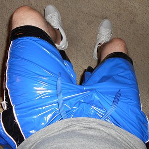 Shiny Blue Nylon Shorts 2