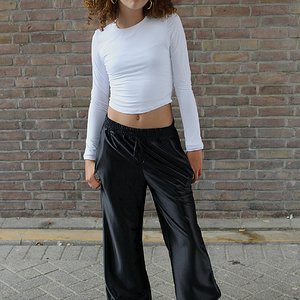 Black silky pants