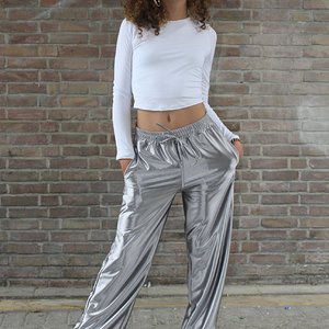 Silver silky pants