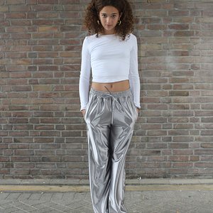 Silver silky pants