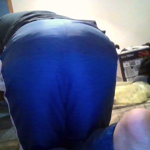 Look at my big nylon butt in my blue shirt & small blue GTM Sportswear Nylon Pants