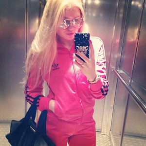 Pink Adidas looks great with girls