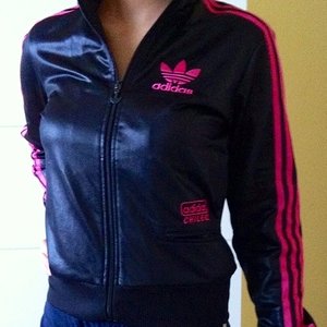 Girl in Adidas Chile jacket