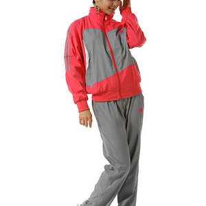 2012 Adidas tracksuit bun womens pink grey front