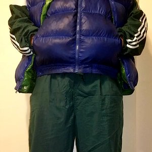 Adidas shellsuit puffer vests