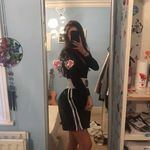 Black shiny boxing shorts with a white waist band... - Depop.mp4