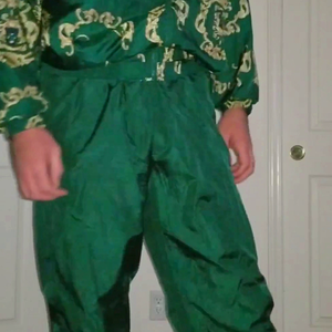 Vtg green shiny shellsuit