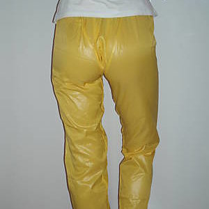 yellow nylon pants