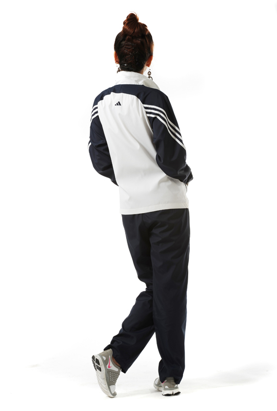 2012 Adidas tracksuit womens white black back pockets