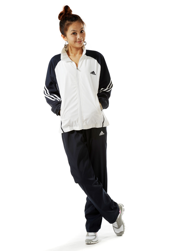 2012 Adidas tracksuit womens white black front