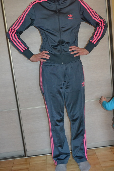 Adidas grey/pink suit