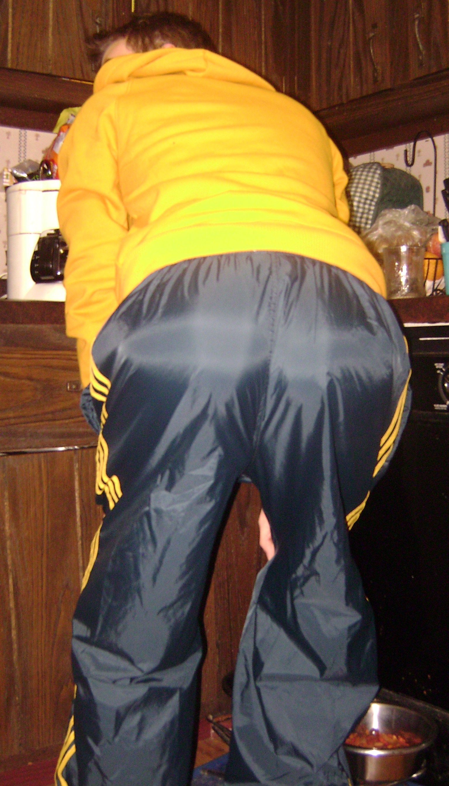 Adidas Navy Pants with Yellow Stripes 2