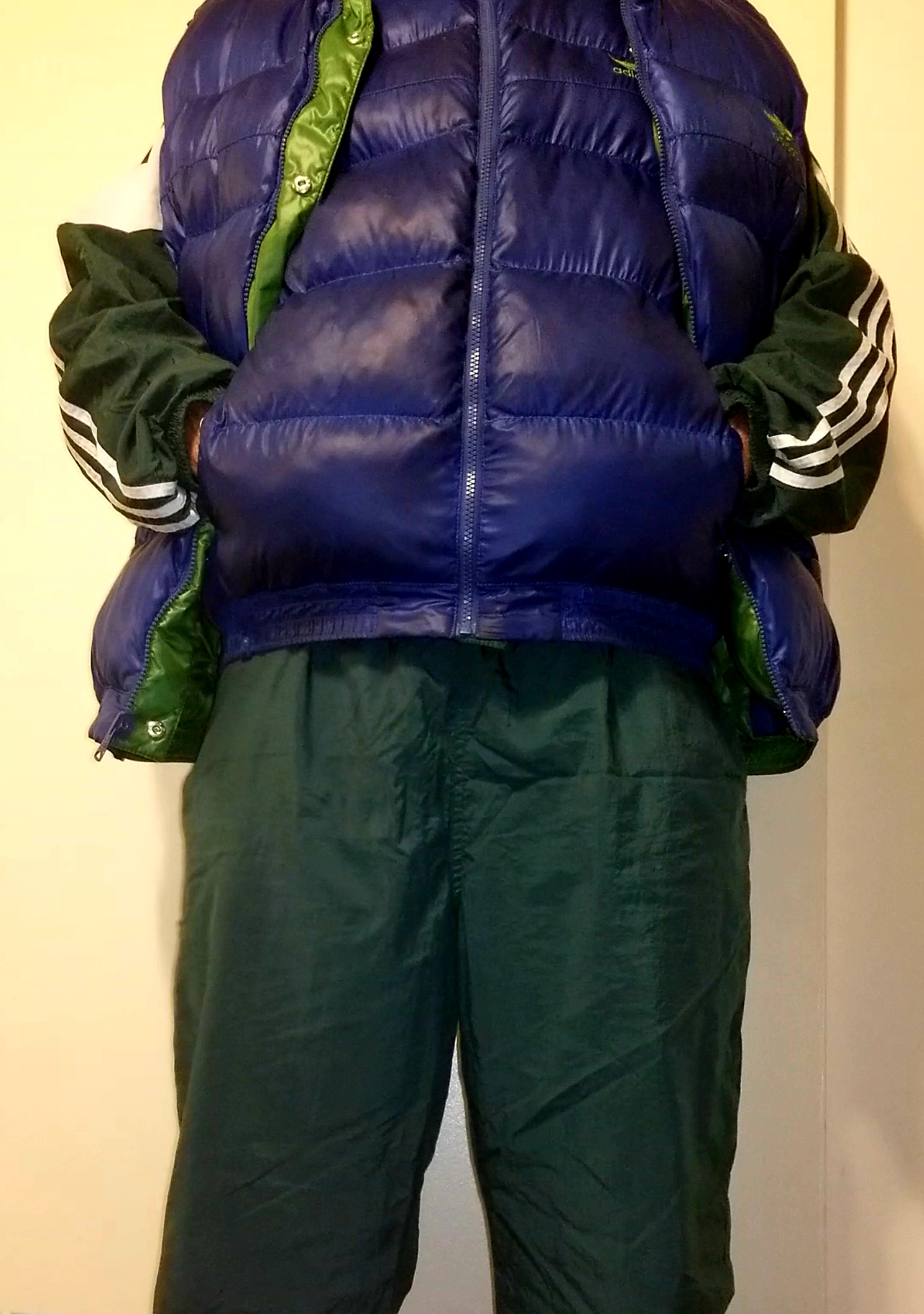 Adidas shellsuit puffer vests