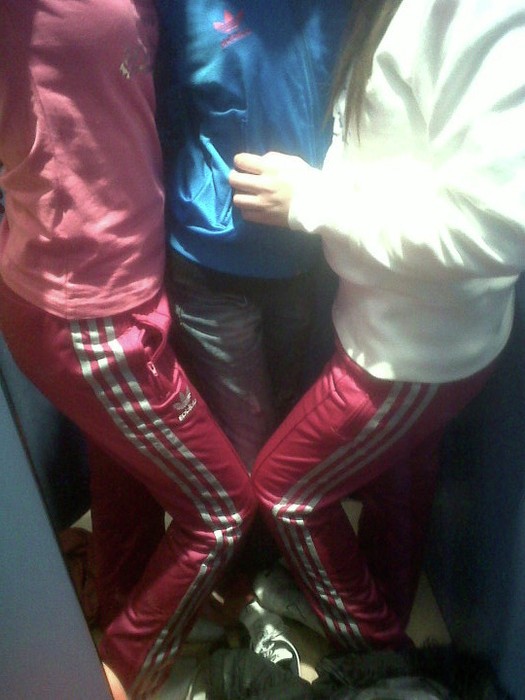 Adidas womans red pants twin knee shot