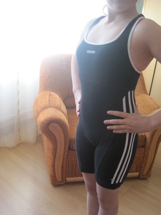 Adidas womans tight one piece side angle shot