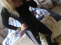 Adidas womens black pants with white stripes and long sleeve balck top