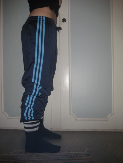 Adidas womens dark pants blue stripes