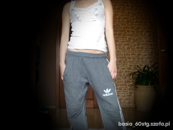 Adidas womens grey pants small white logo tanktop