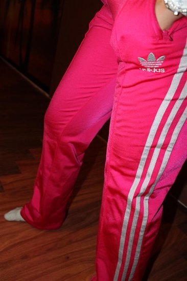 Adidas womens light red white stripe angle pants