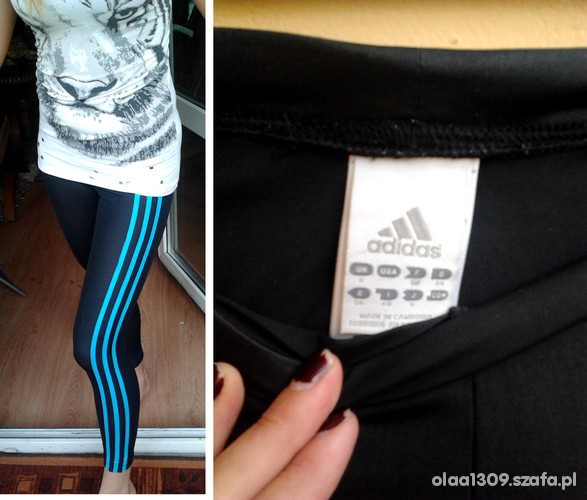 Adidas womens pants tight blue stripe two shot