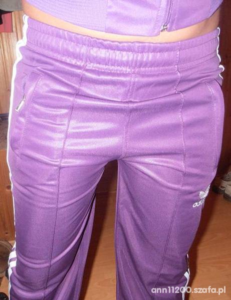 Adidas womens purple pants close front view