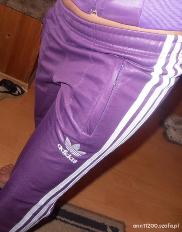 Adidas womens purple pants small logo