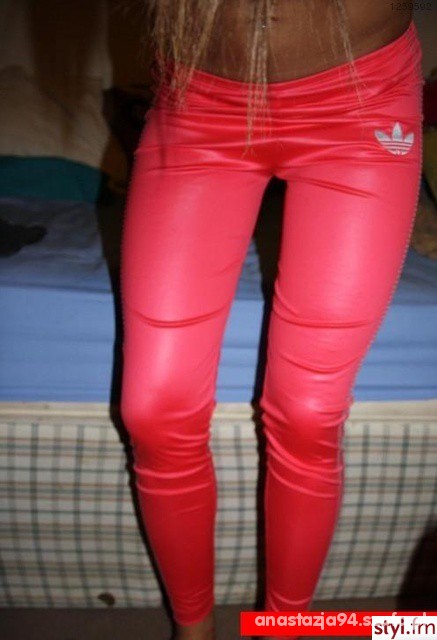 Adidas womens tight red pants front