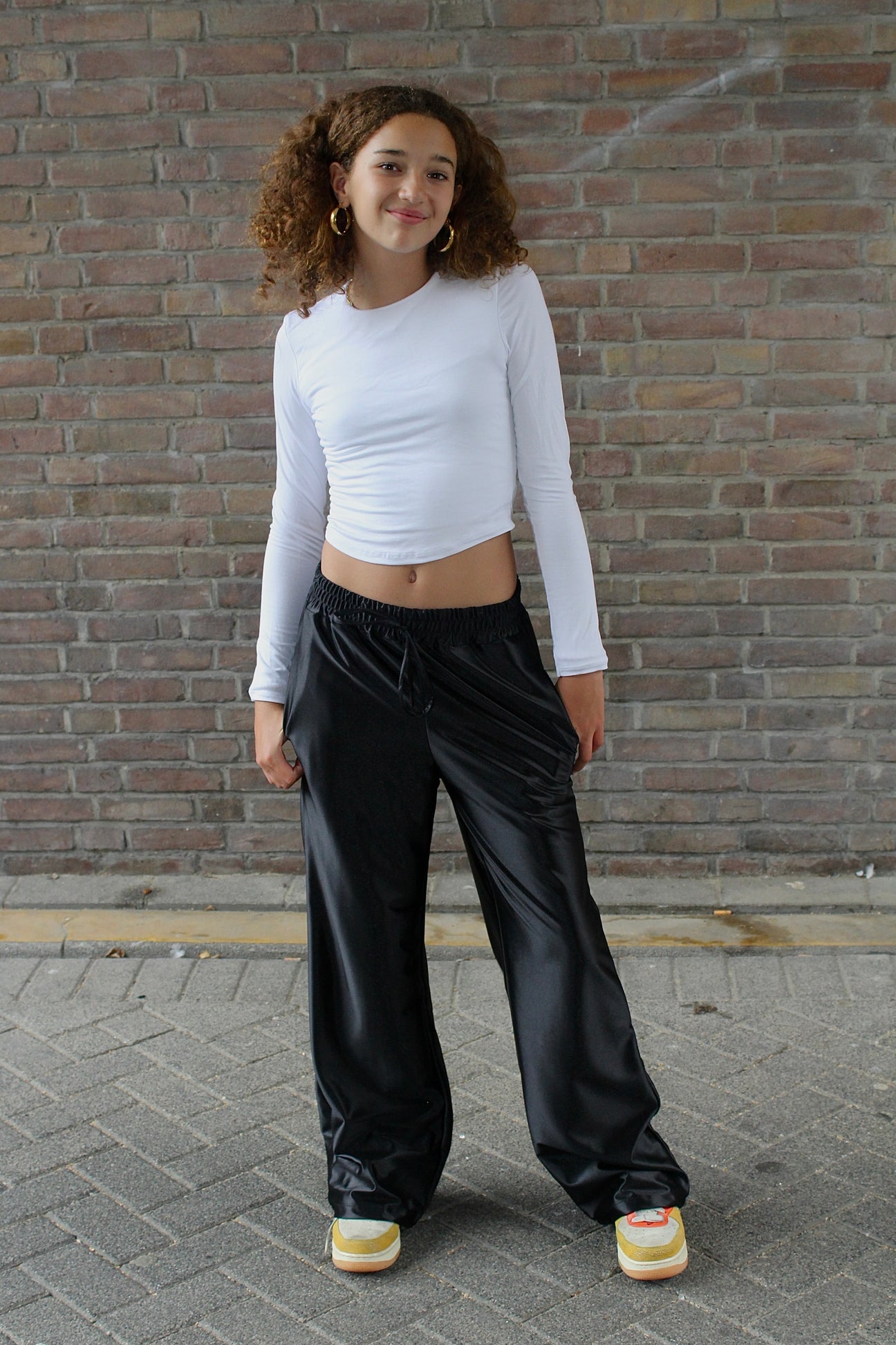 Black silky pants