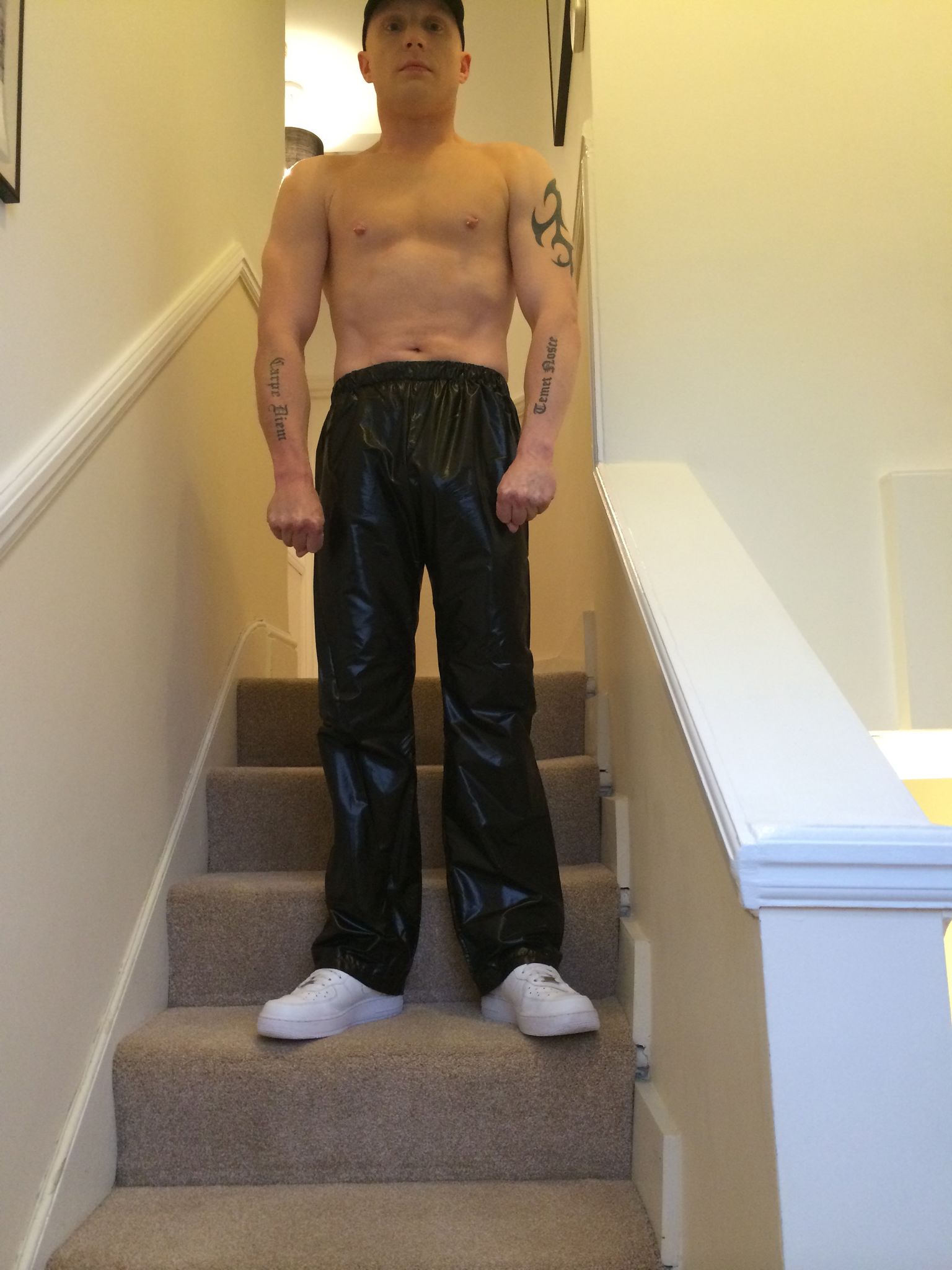 Black Starray Nylon Trackies