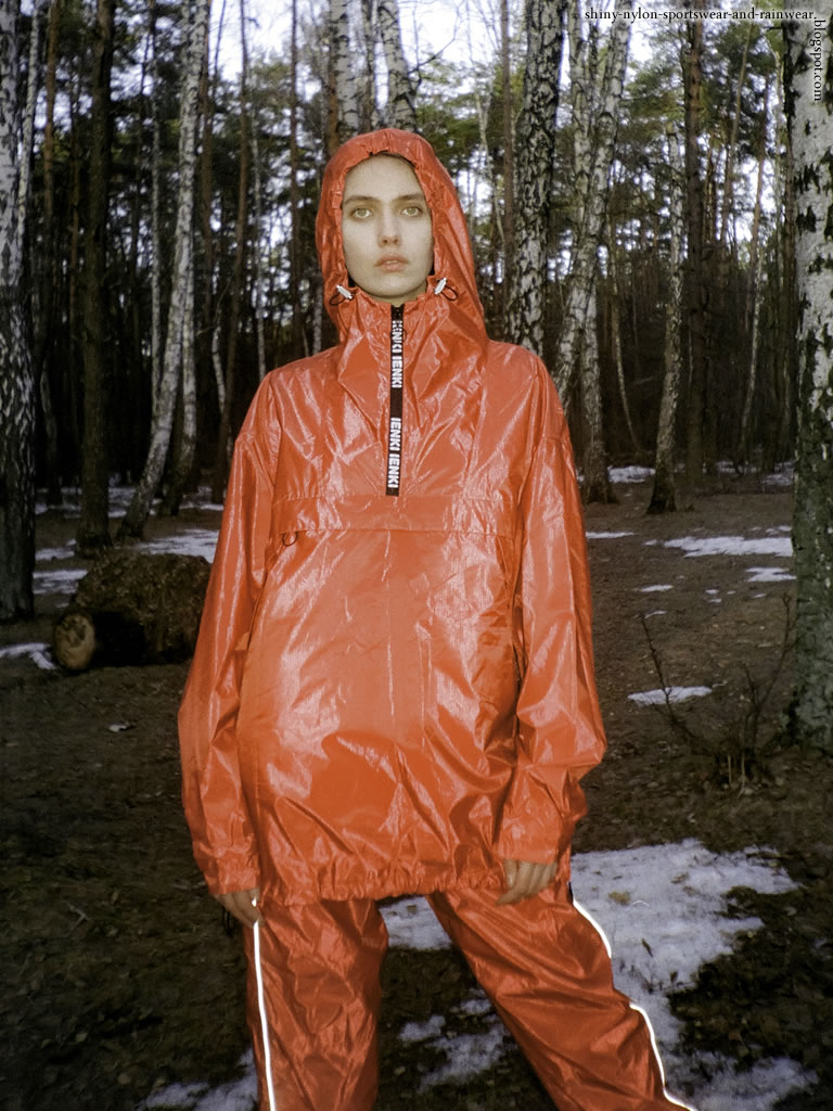 Shiny hotsell nylon windbreaker