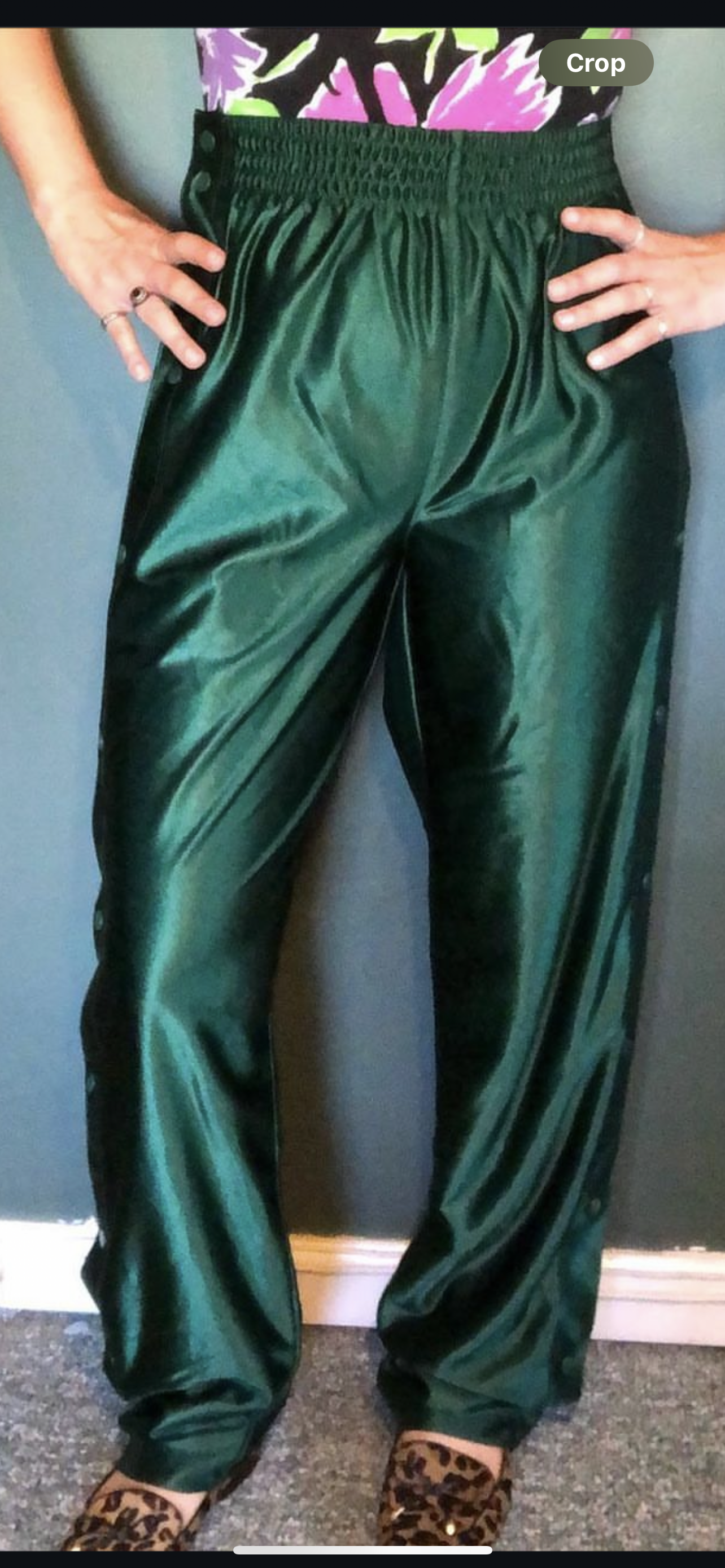 Green snap pants