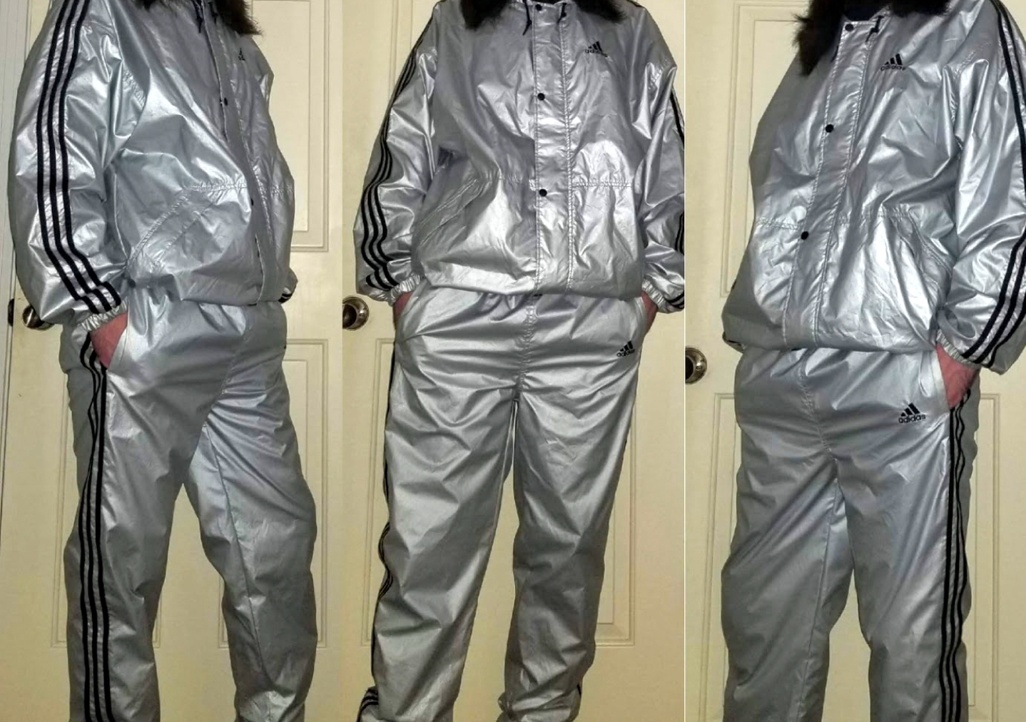 Adidas shop silver tracksuit