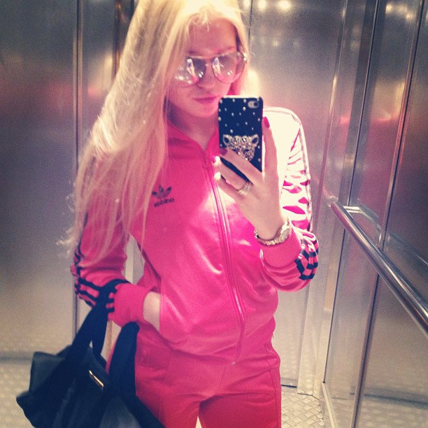 Pink Adidas looks great with girls