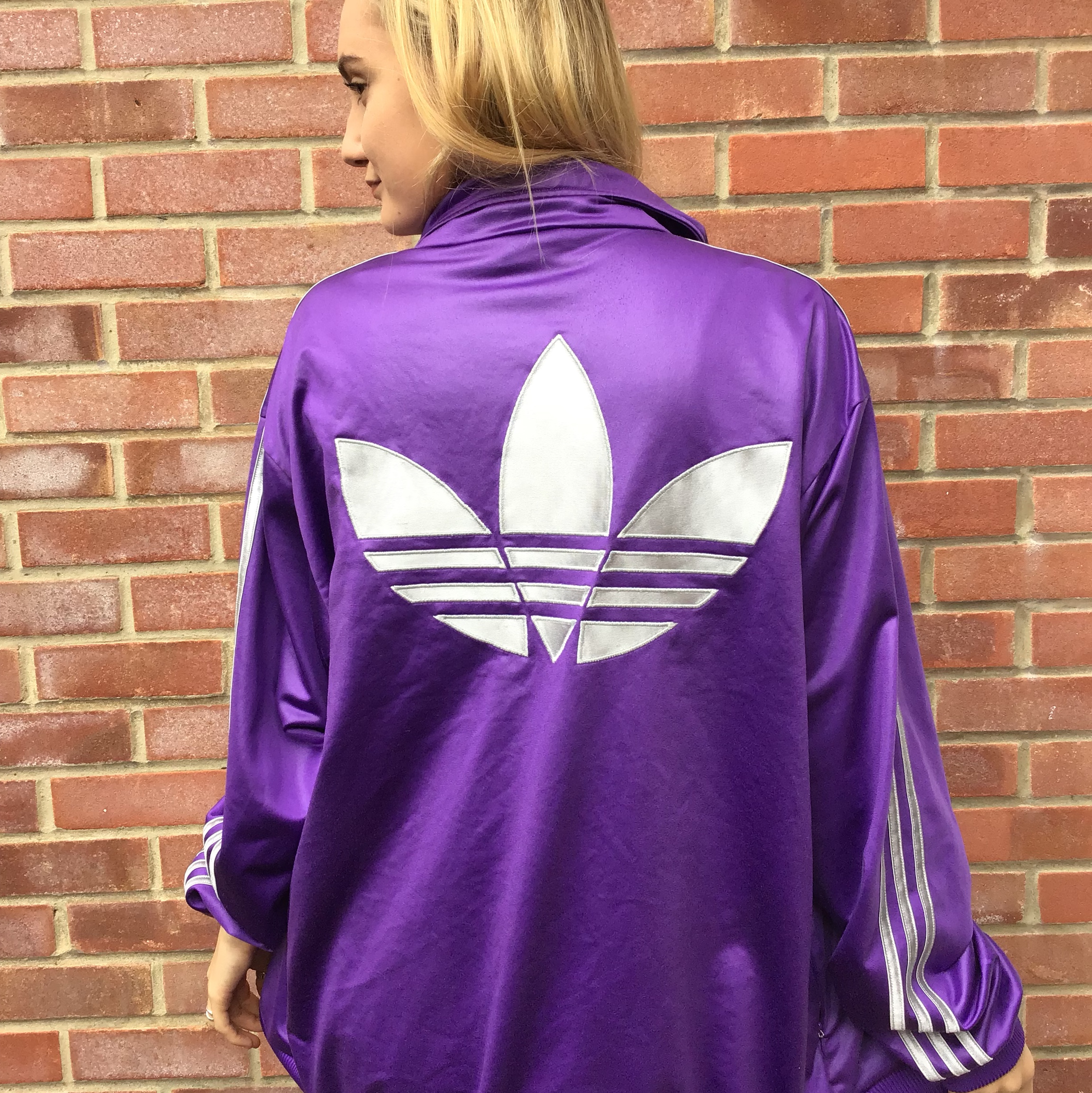 Purple adidas Originals Oversized Firebird Track Top