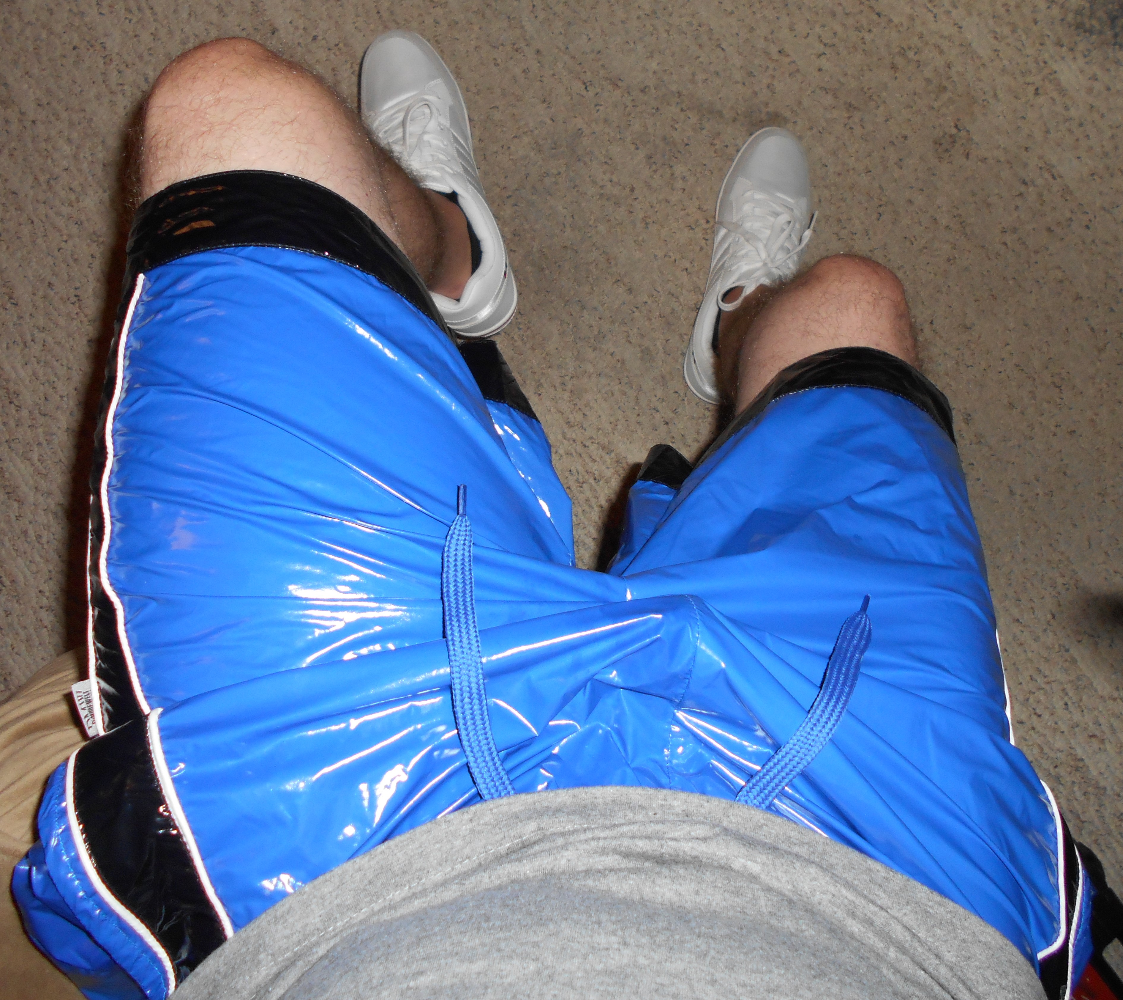 Shiny Blue Nylon Shorts 2