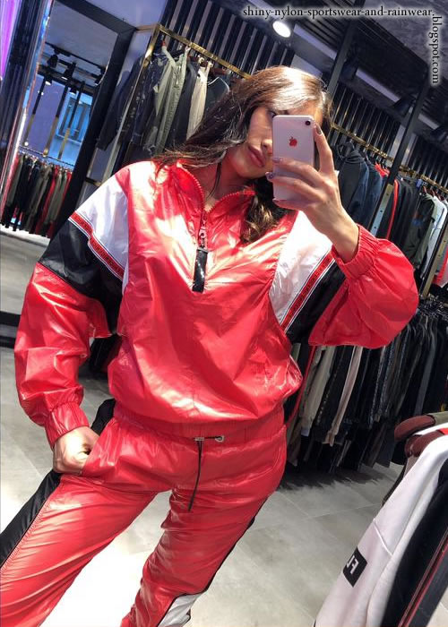 Satin Nylon Sport Jogging Suit Made of Shiny Nylon -  Canada