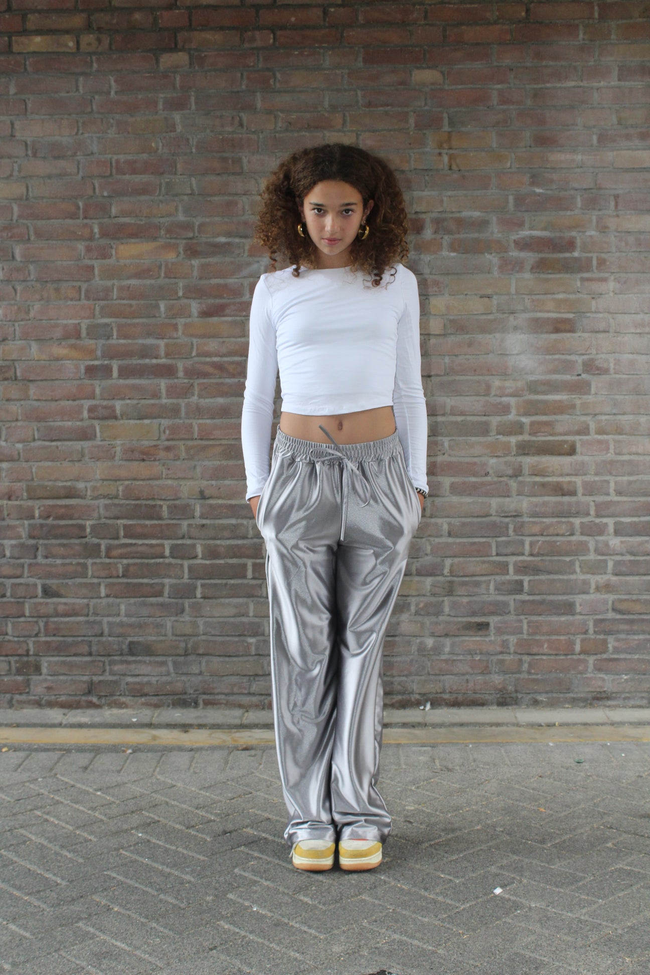 Silver silky pants