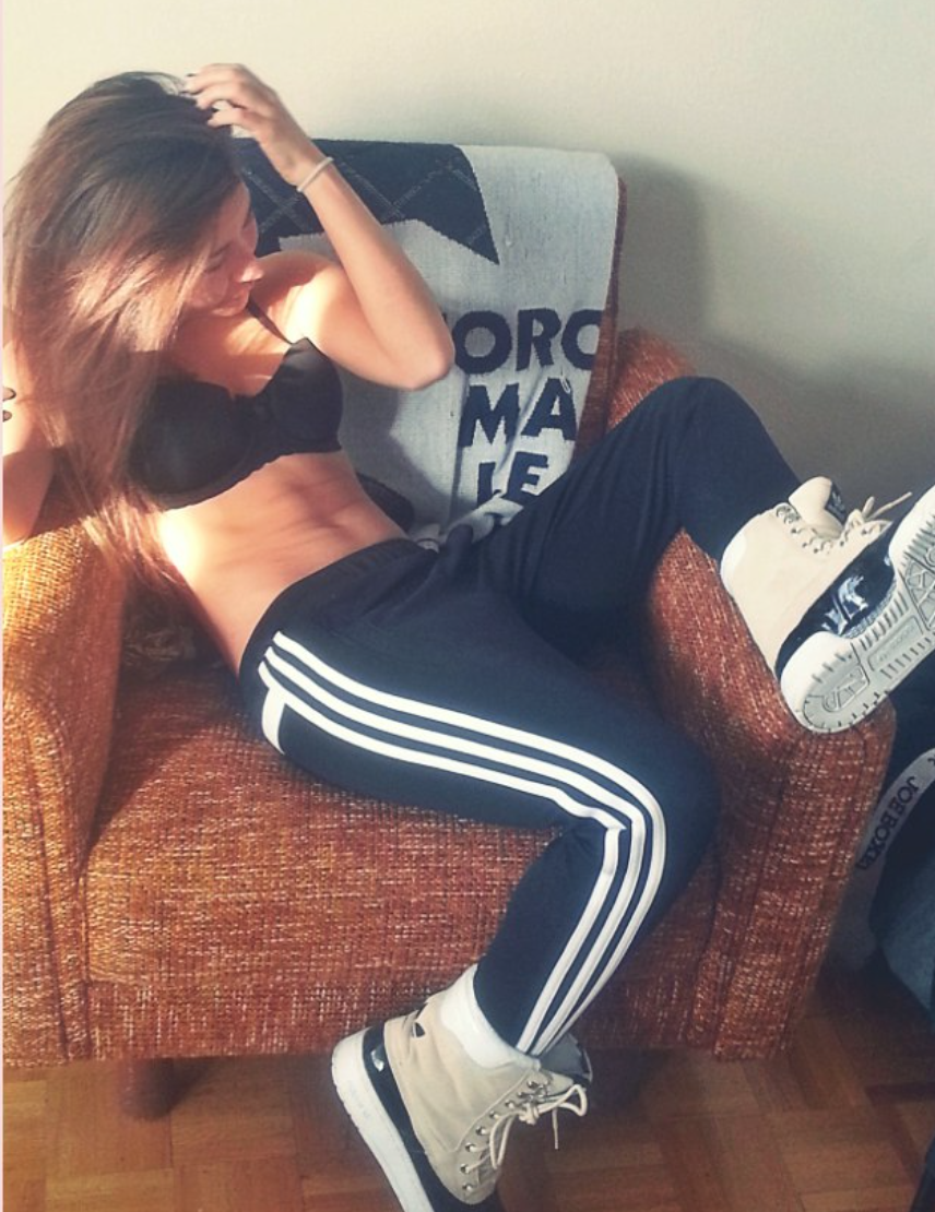 Girls wearing outlet adidas pants